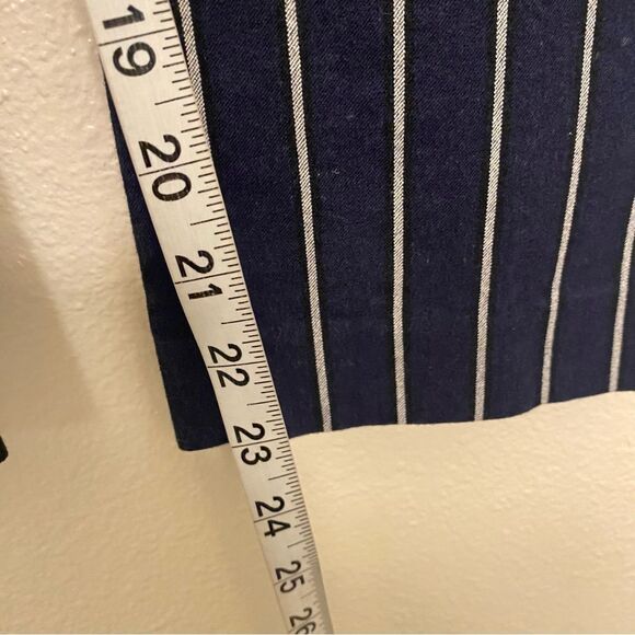Gap Navy Blue Stripe High Rise Crop Flare Ankle Pants trouser Stretch 00 XS - Picture 8 of 10